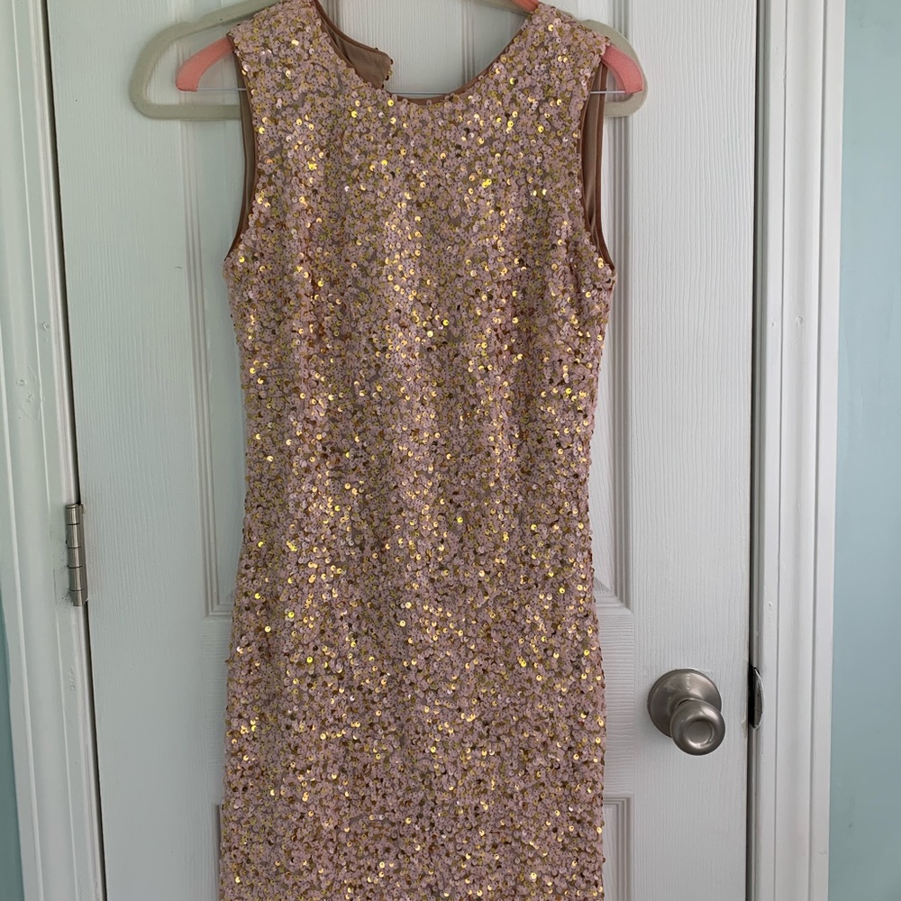 Rose Gold Sequin Cocktail Dress